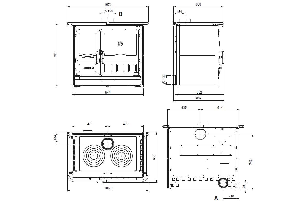 cooking stove Rosa XXL 5.0 Petra from La Nordica